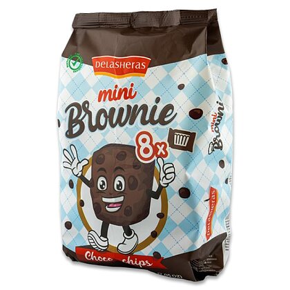 Pečivo kakaové s kousky čokolády Mini Brownie Delacheras 8x25g